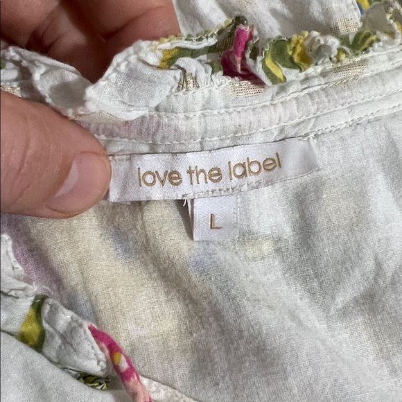 Love The Label Anthropologie Helena Ruffle Floral Blouse, Women’s size Large - Picture 8 of 15